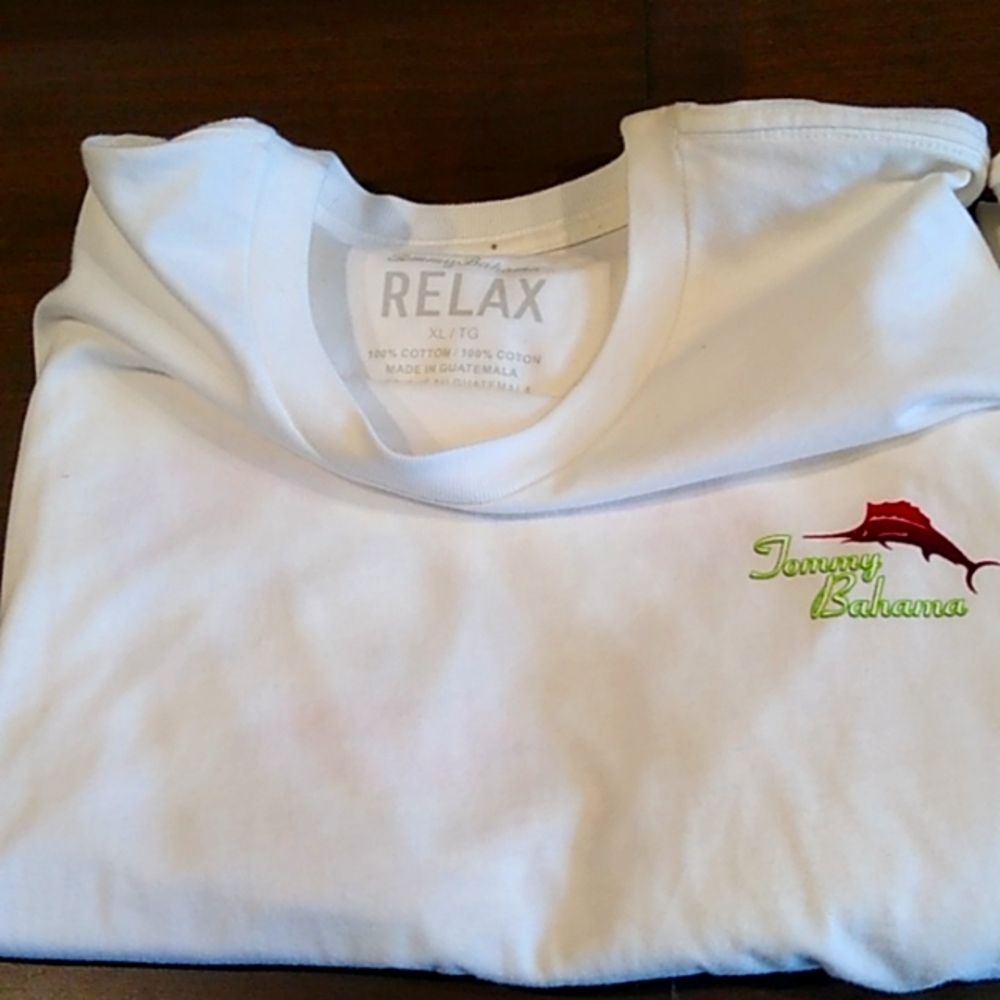 Two Tommy Bahama White T Shirts XL